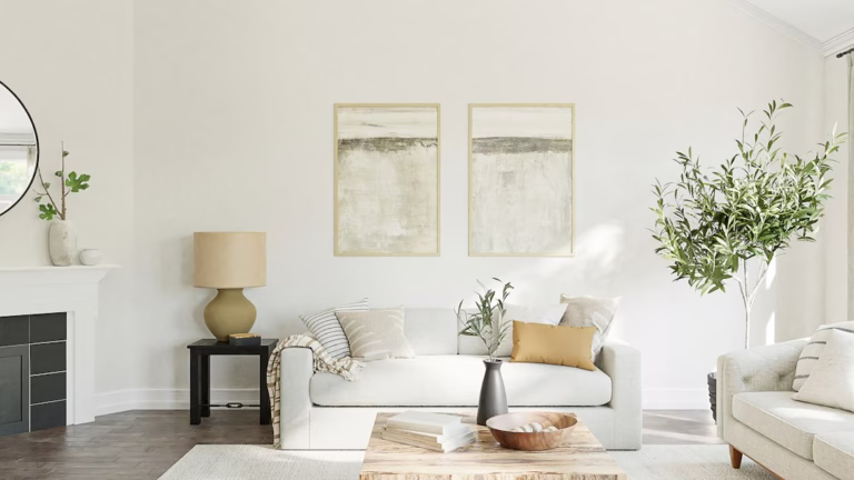 Freshly painted living room illustrating fall interior painting in Fairfield County CT