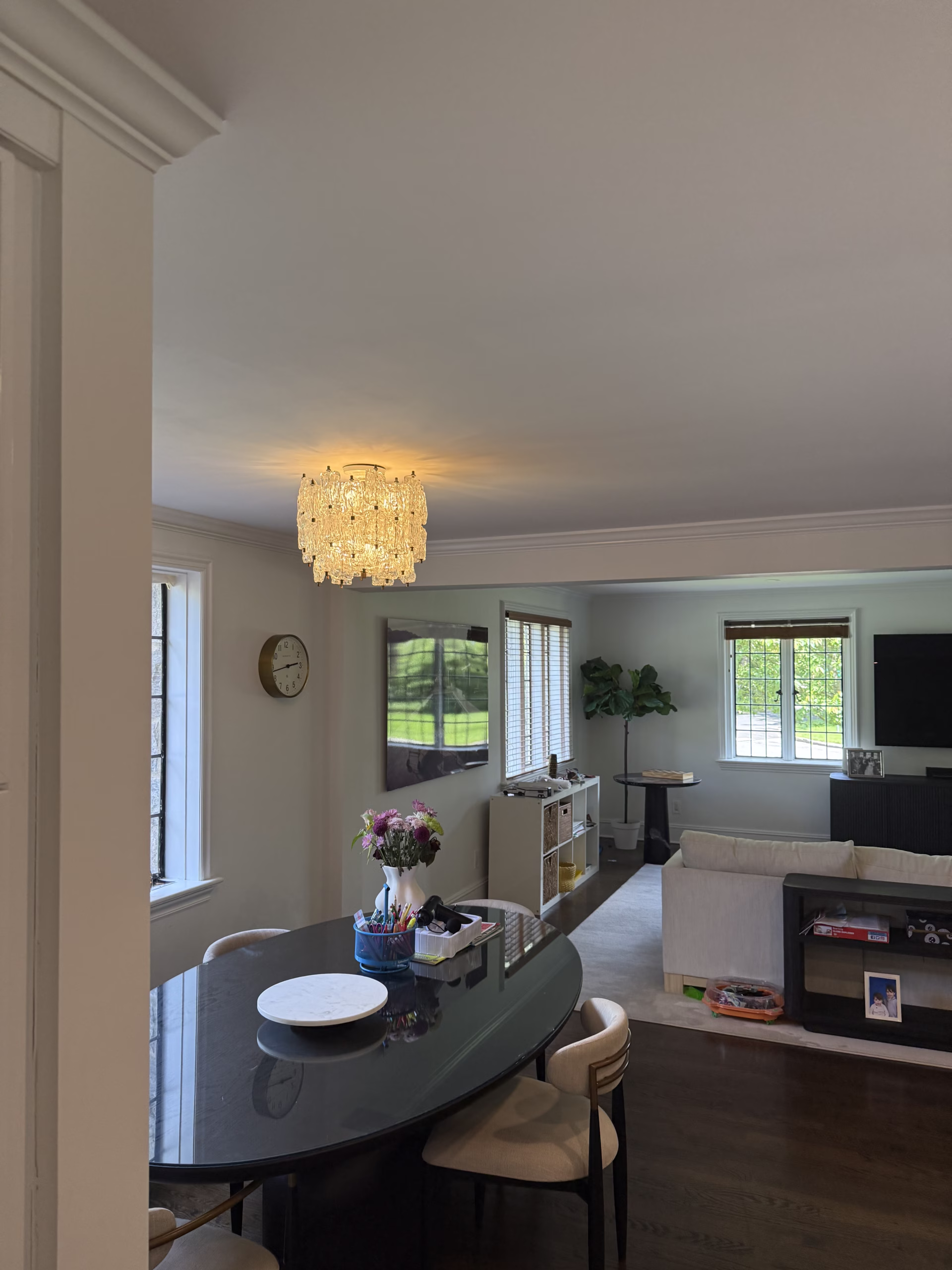 Interior painting of open kitchen and living area in Redding CT