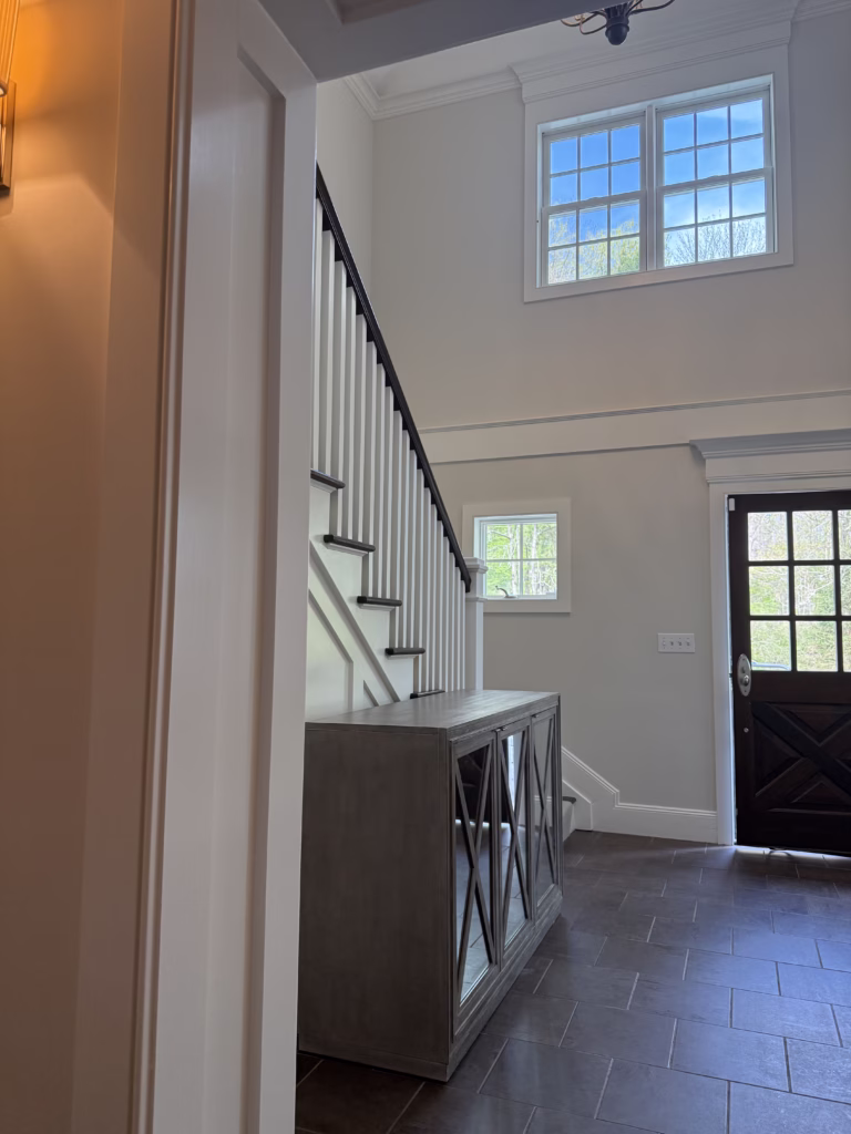 Interior entryway wall ceiling and staircase painting in Ridgefield CT