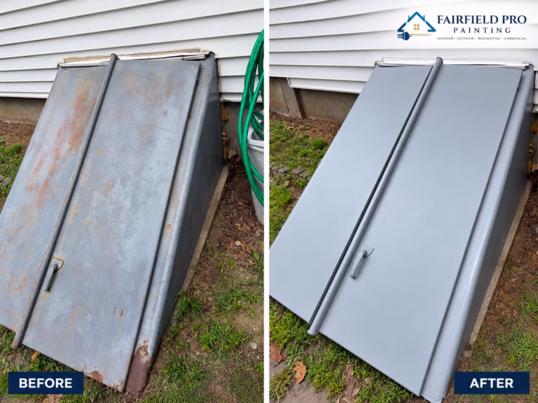 Exterior painting before and after in Weston CT